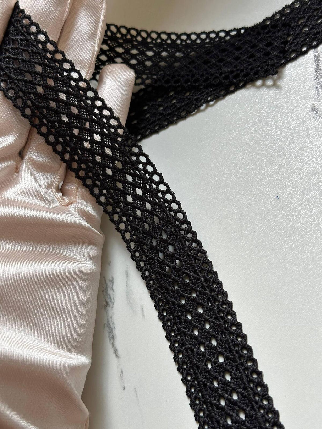 Black Water Soluble Lace Trim, 1" Guipure Ribbon, Coquette Y2K Lace, Choker Trim, DIY Sewing Craft, Retail Wholesale