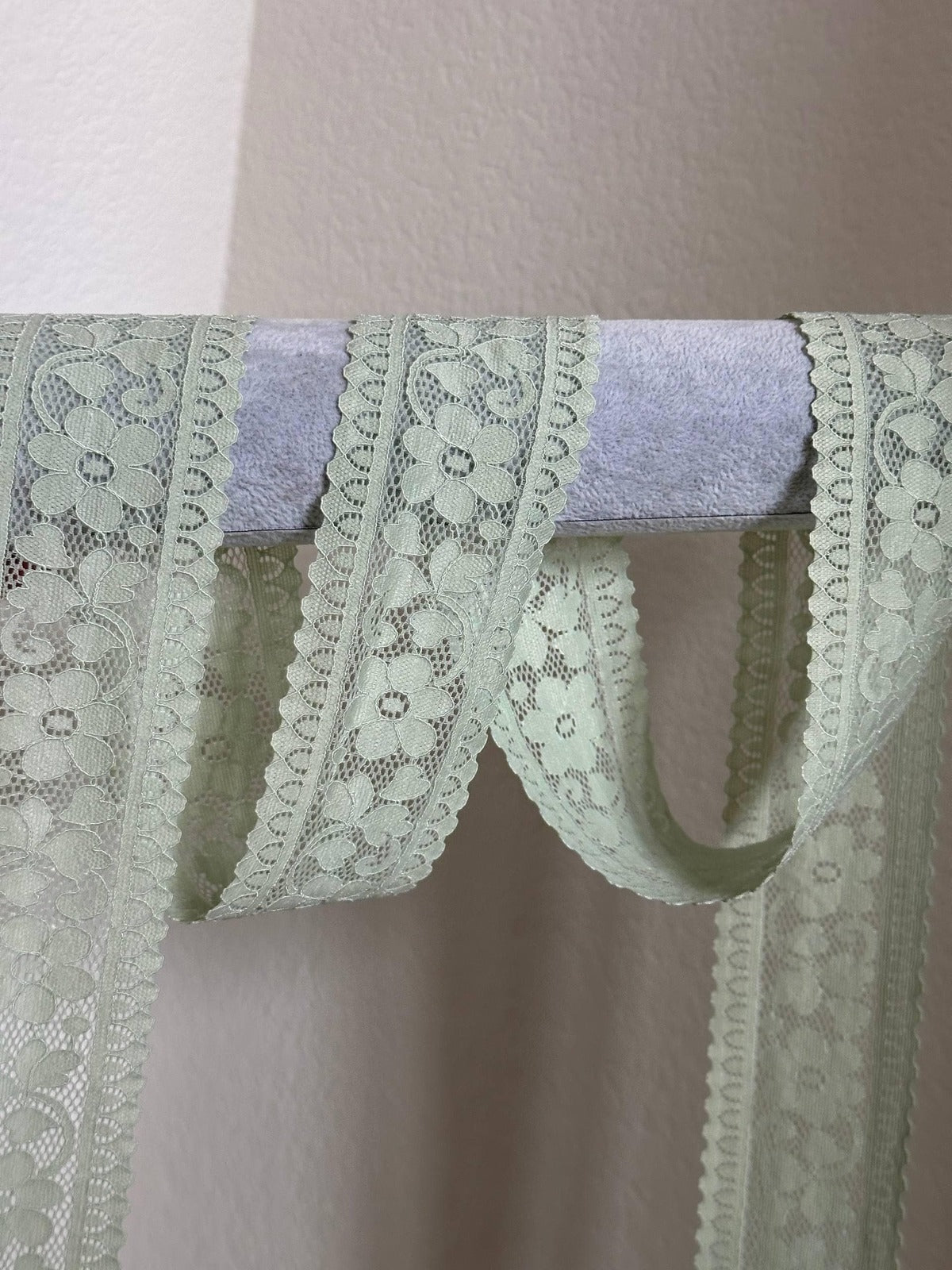 10yds 2.25" sage  Green Stretch Lace Trim Sage Floral Elastic Galloon Scalloped Edge Ribbon for Lingerie Underwear Doll Clothes Sewing