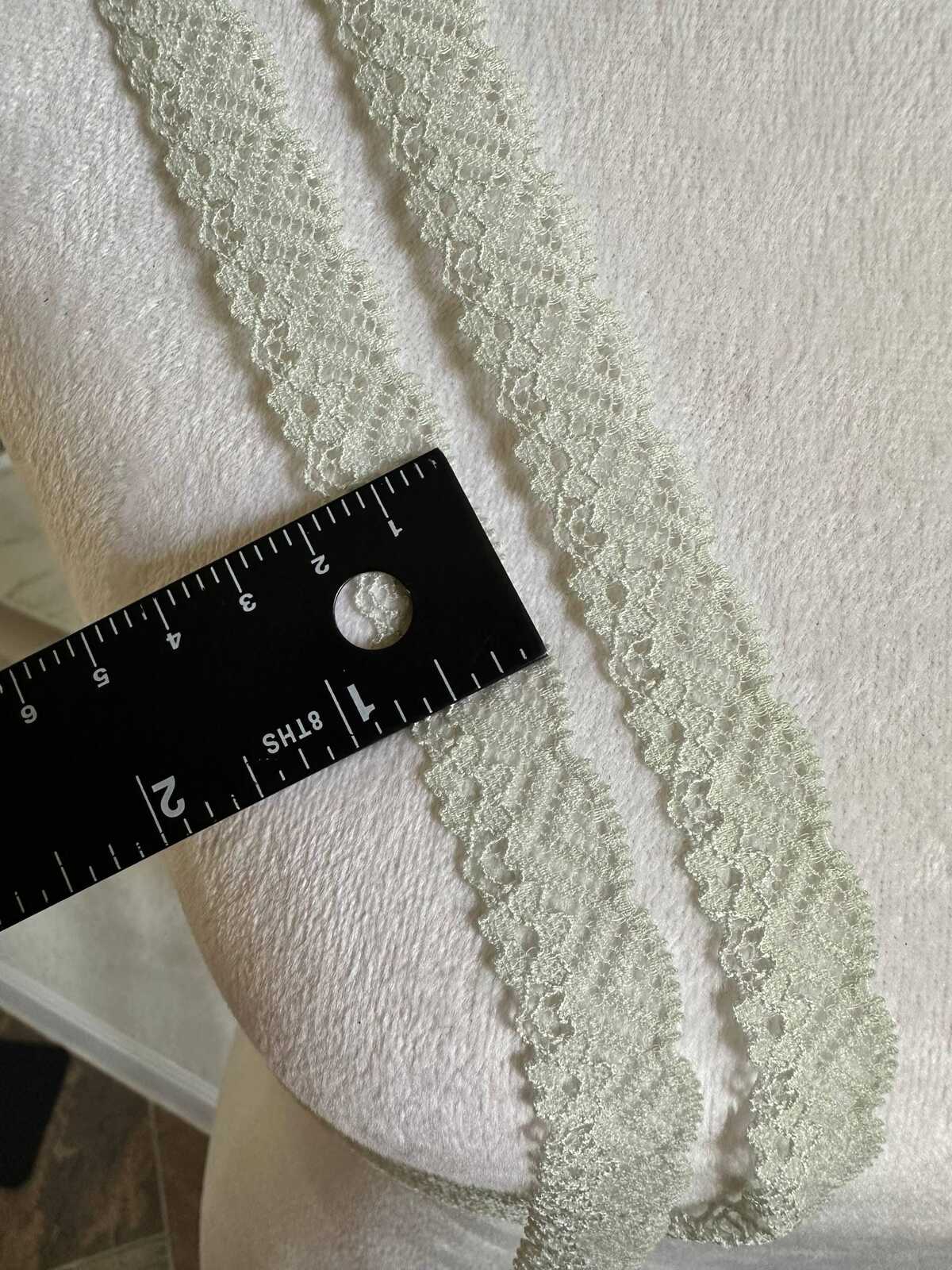 10yds Sage Green Stretch Lace Trim Mint Elastic Scalloped Picot Edge Lace Trim for Lingerie Underwear Garment Sewing by the Yard 0.7"