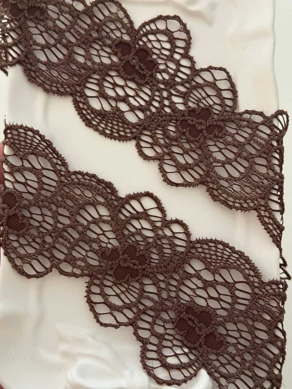 10yds Brown Floral Stretch Lace Trim, 2.3" Elastic Ribbon, Bulk Clearance Coquette Y2K Lace, Lingerie Lace, DIY Sewing, Retail Wholesale