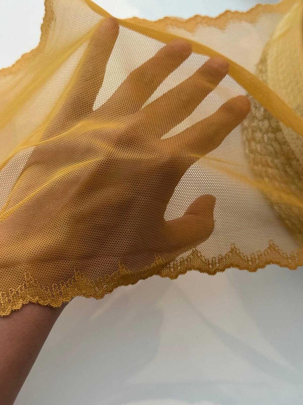 1 yard Honey Gold Stretch Mesh Lace Trim, 8.5" Wide Ribbon, Bulk Clearance Coquette Y2K Lace, Lingerie Lace, DIY Sewing, Retail Wholesale
