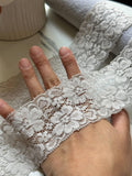 Taupe Grey Floral Stretch Lace Trim by Yard, Elastic Ribbon, Soft Skin Friendly Coquette Craft Supply, 2.15", Retail Wholesale Bulk