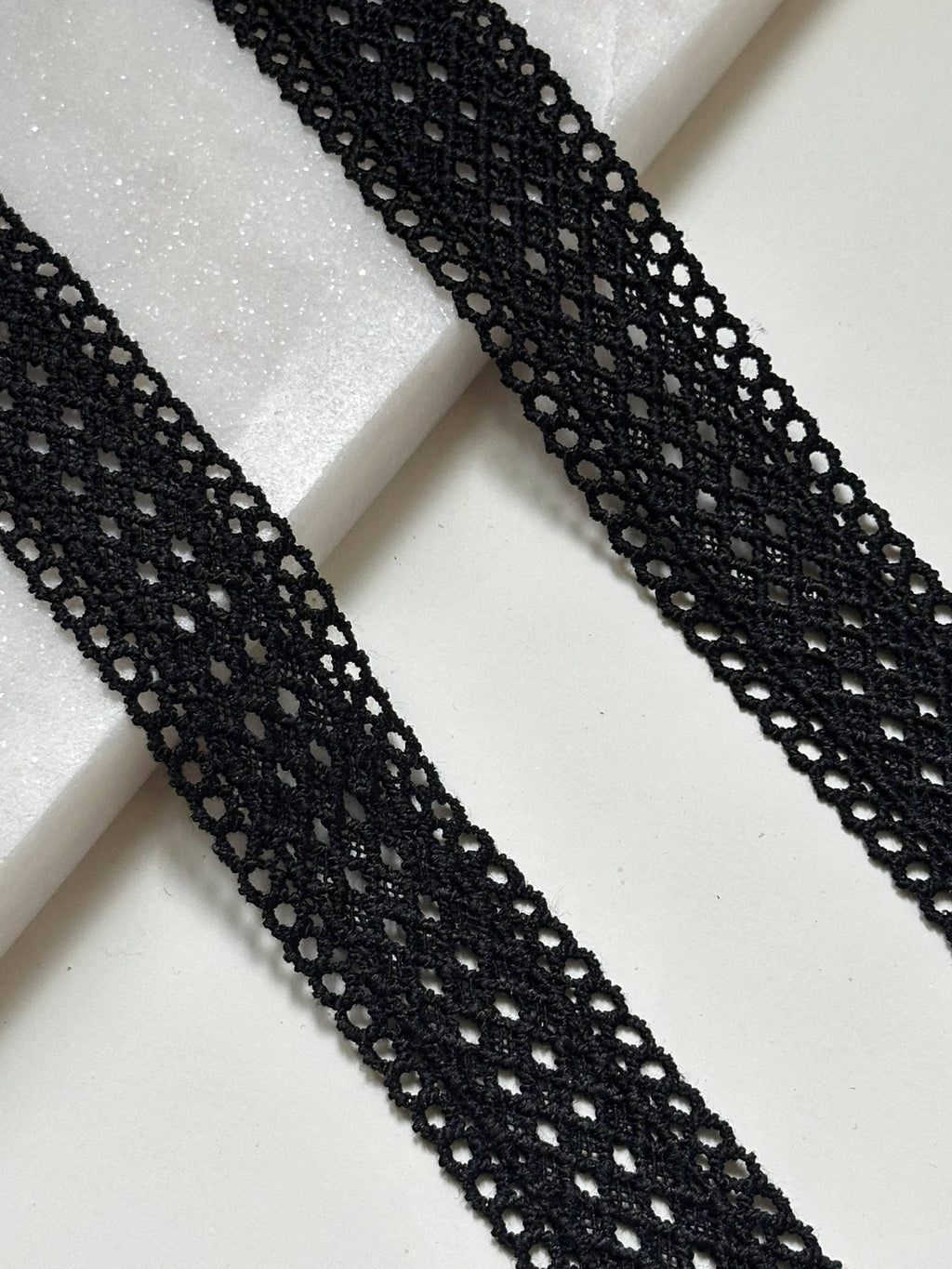 Black Water Soluble Lace Trim, 1" Guipure Ribbon, Coquette Y2K Lace, Choker Trim, DIY Sewing Craft, Retail Wholesale