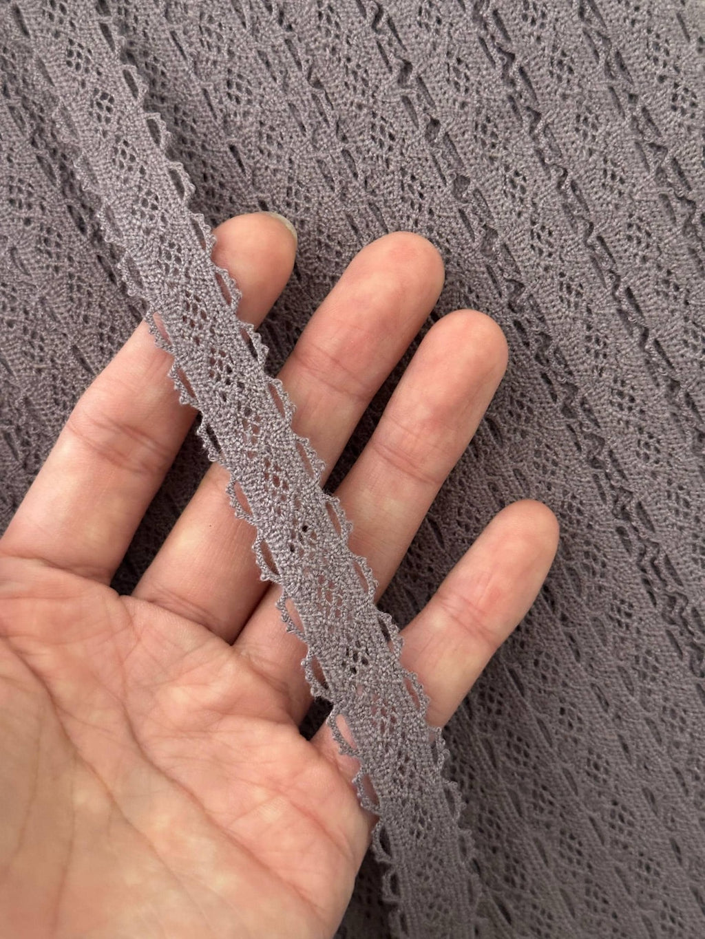 10Yds Non-Stretch 0.6" Mauve Purple Crochet Knit Lace Trim, Craft Wholesale