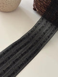 3Yds Stretch 3" Black Mesh Geometric Pattern Stretch Lace Trim, Wholesale