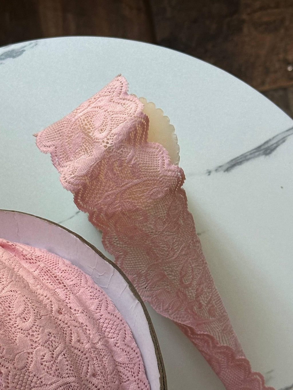 10yds  Light Baby Floral Stretch Elastic Lace Trim Symmetrical Double Scalloped Galloon Ribbon for Lingerie Crafts Sewing, 2"  Wholesale