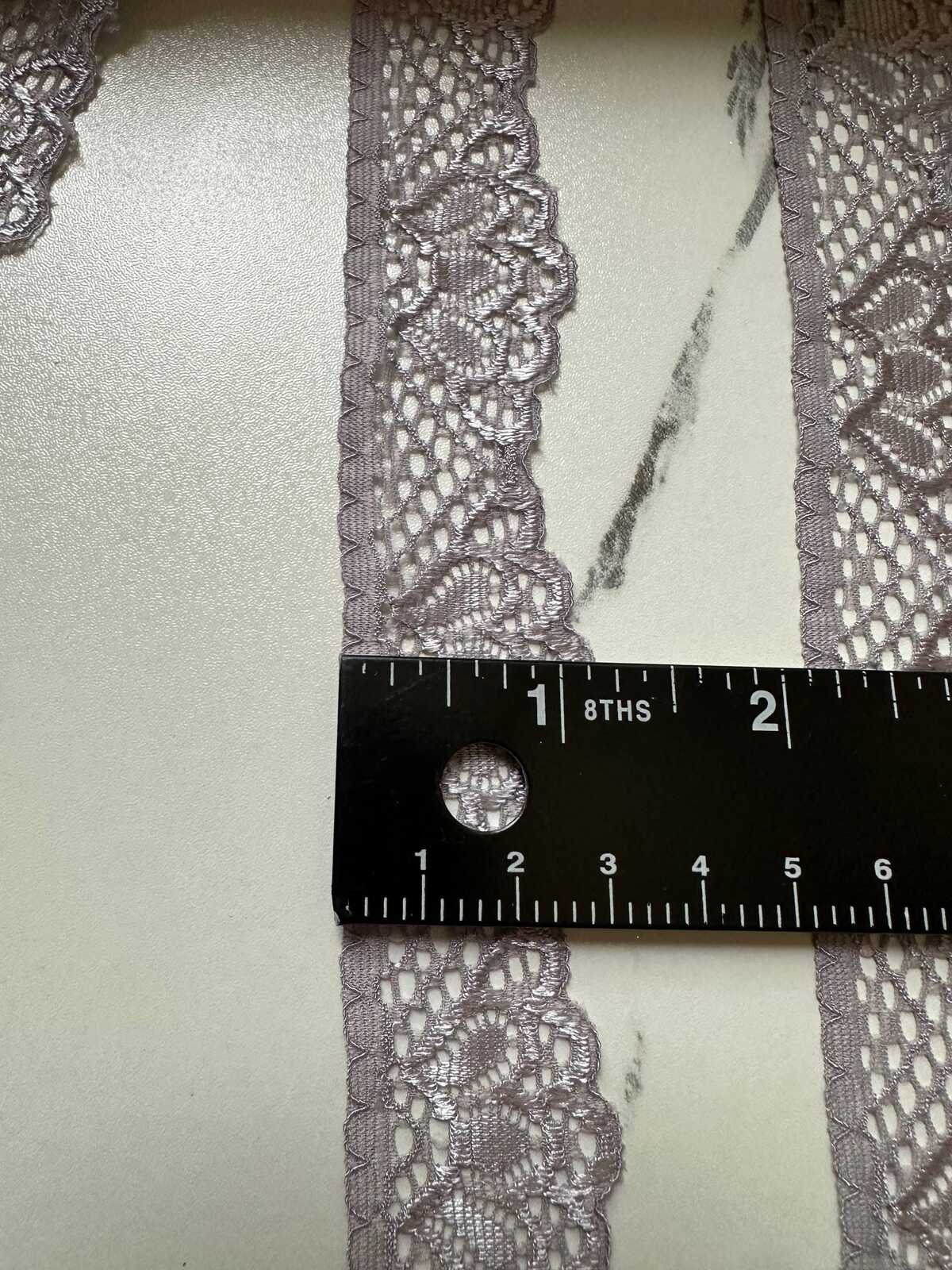 10yds  1" Smoky Mauve Stretch Lace Trim Taupe Purple Elastic Scalloped Ribbon for Lingerie Doll Clothes Garment Sewing Crafts