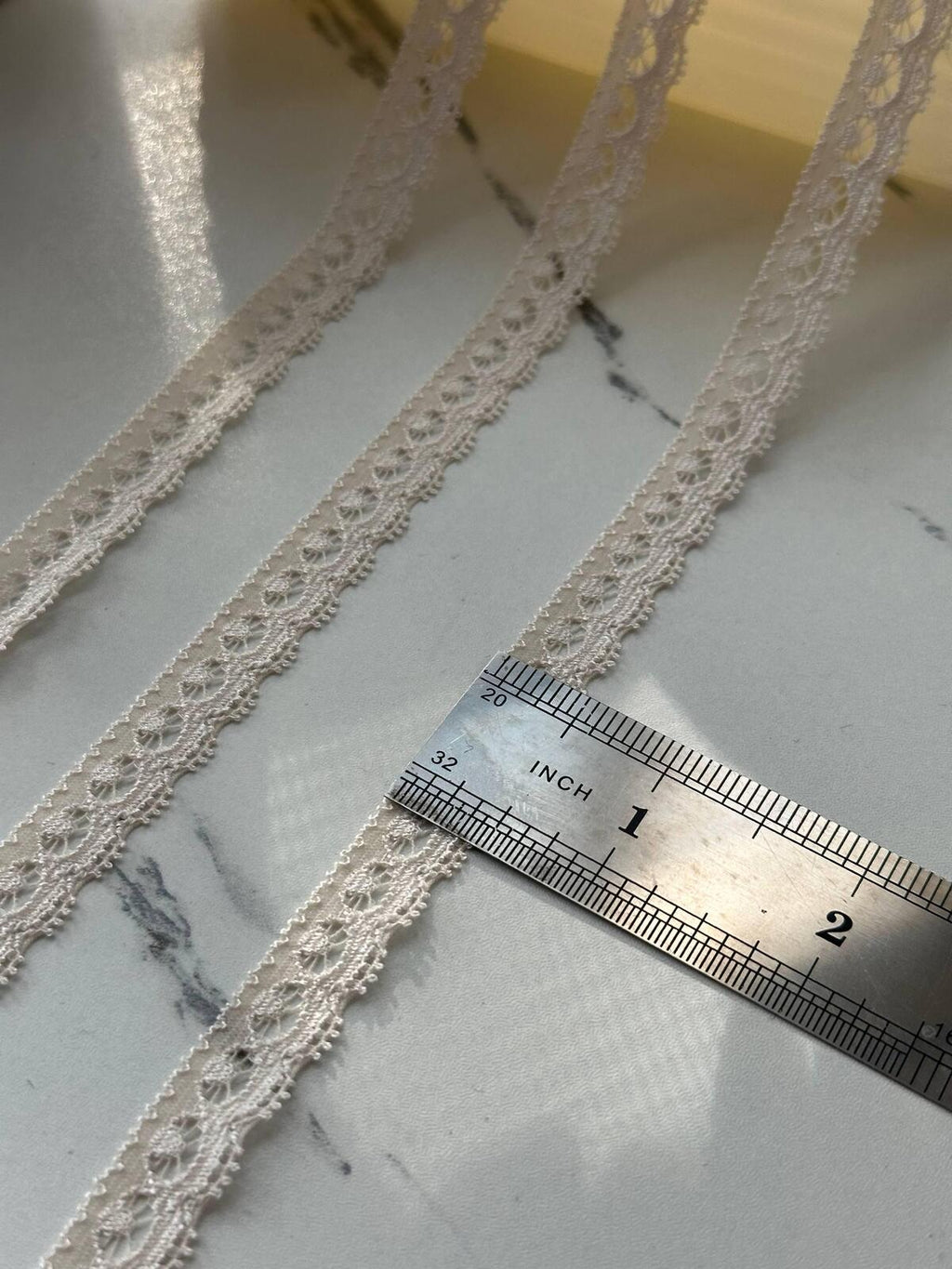 10Yds Japan  Stretch 0.45" Off-White  Eyelash Stretch Lace Wholesale