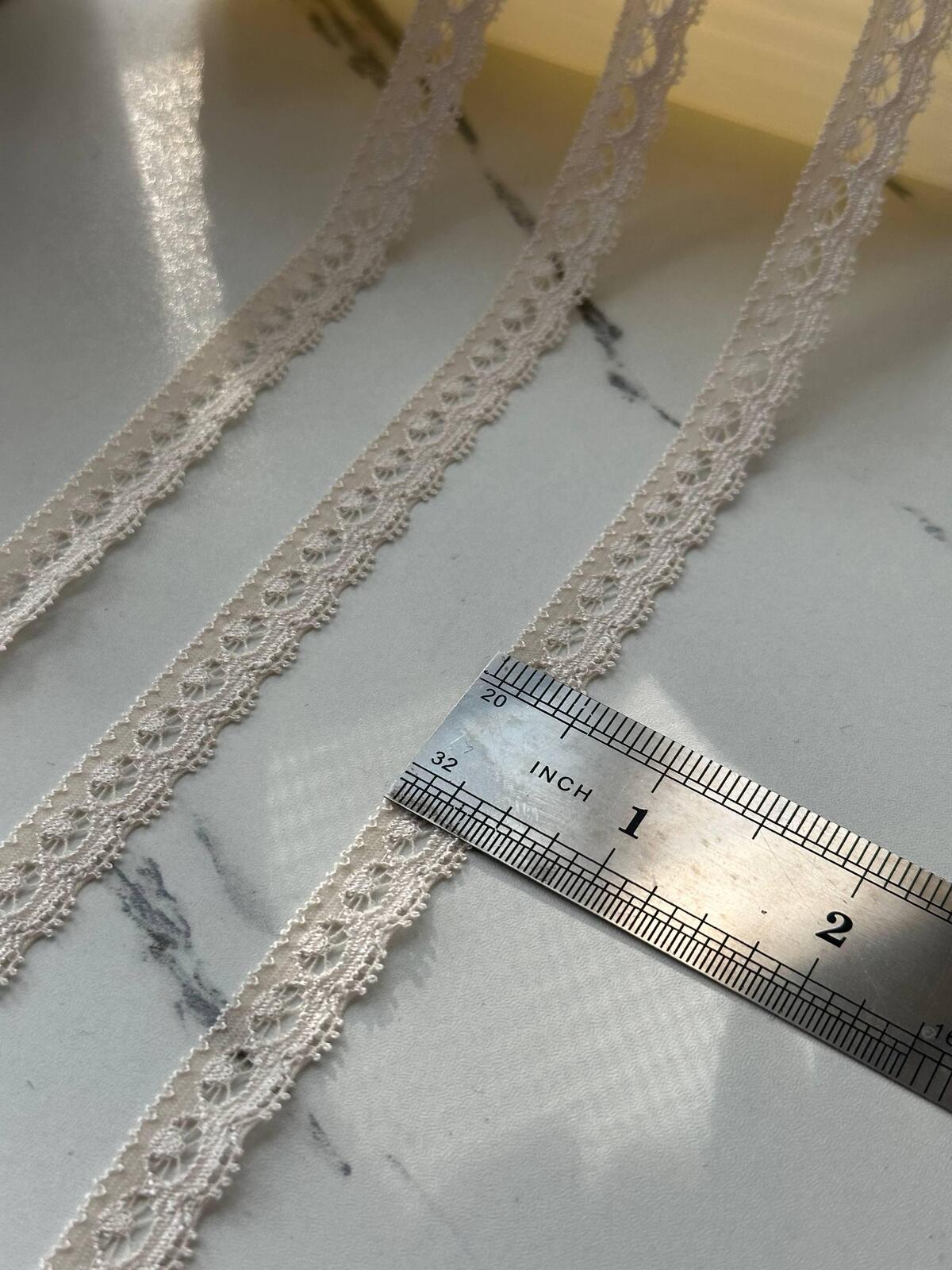 10Yds Japan  Stretch 0.45" Off-White  Eyelash Stretch Lace Wholesale