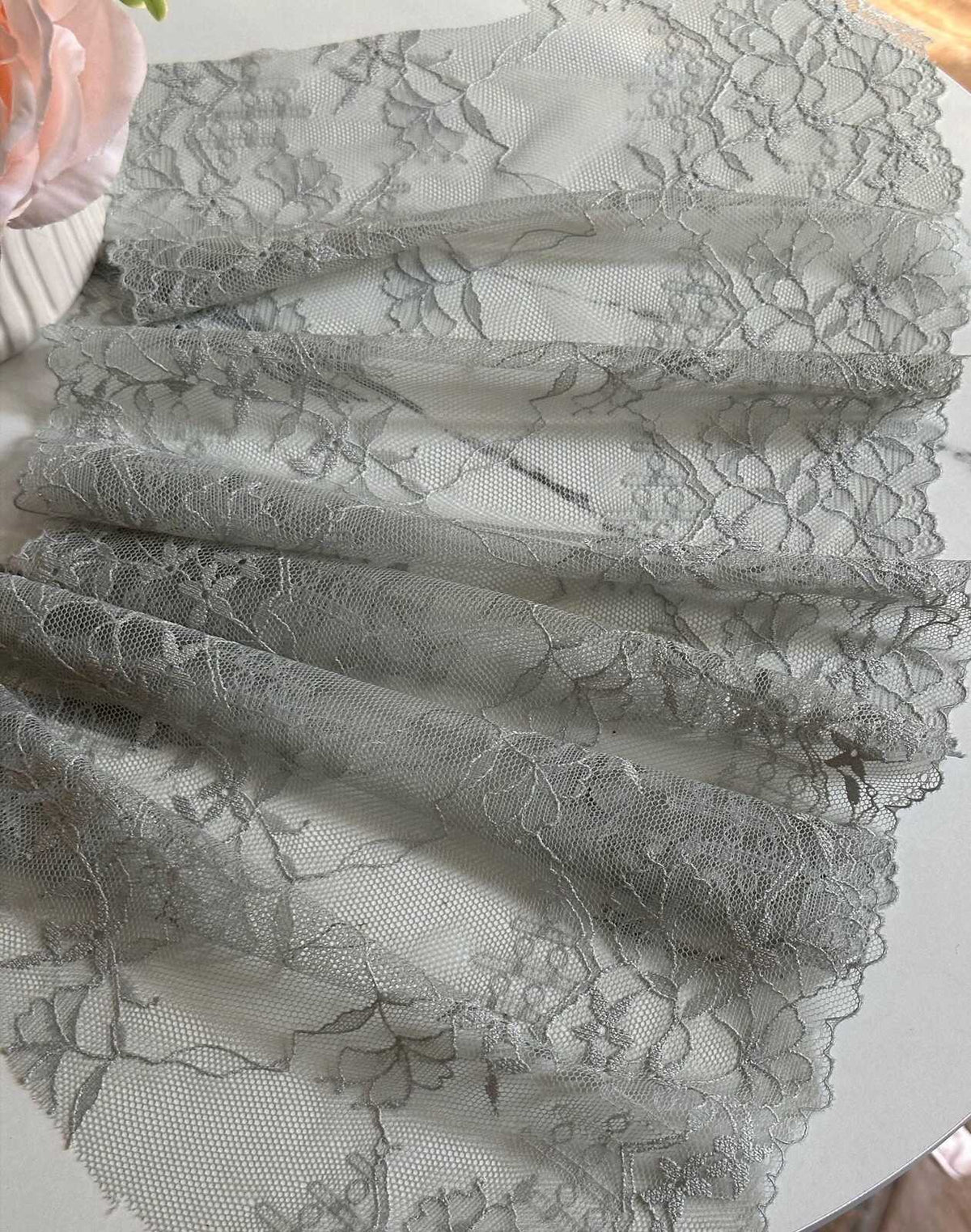Sage Green Wide Lace Trim by Yard, 8.5" Floral Ribbon, Coquette Y2K Lace, Lingerie Lace, DIY Sewing Craft, Retail Wholesale