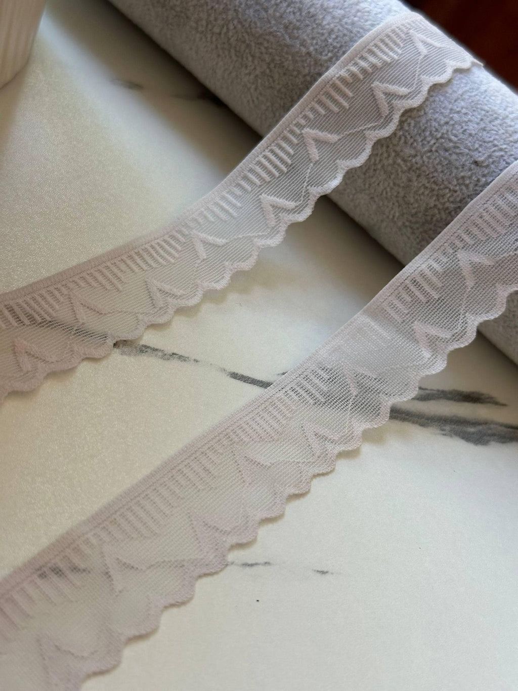 10yds Grey Blue Seamless Mesh Lace Trim, 0.9" Lingerie Stretch, Bulk Clearance Coquette Y2K Lace, Underwear Trim, Sewing, Retail Wholesale
