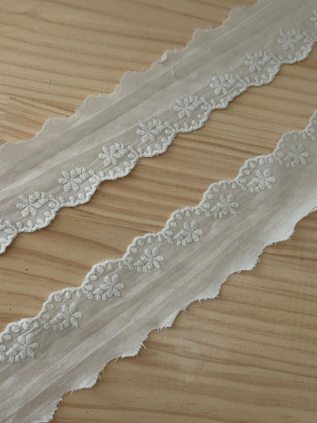 5Yds Non-Stretch 1.7" Off-White Cotton Floral Eyelet Lace Trim Wholesale