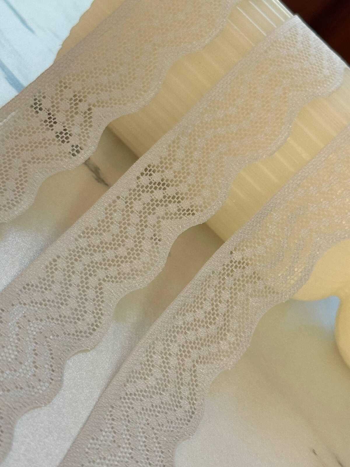 10yds  1" Very Pale Gray Stretch Elastic Lace Trim Dainty Scalloped Edge Swiss Dot Ribbon for Lingerie Underwear  Wholesale Crafts Sewing