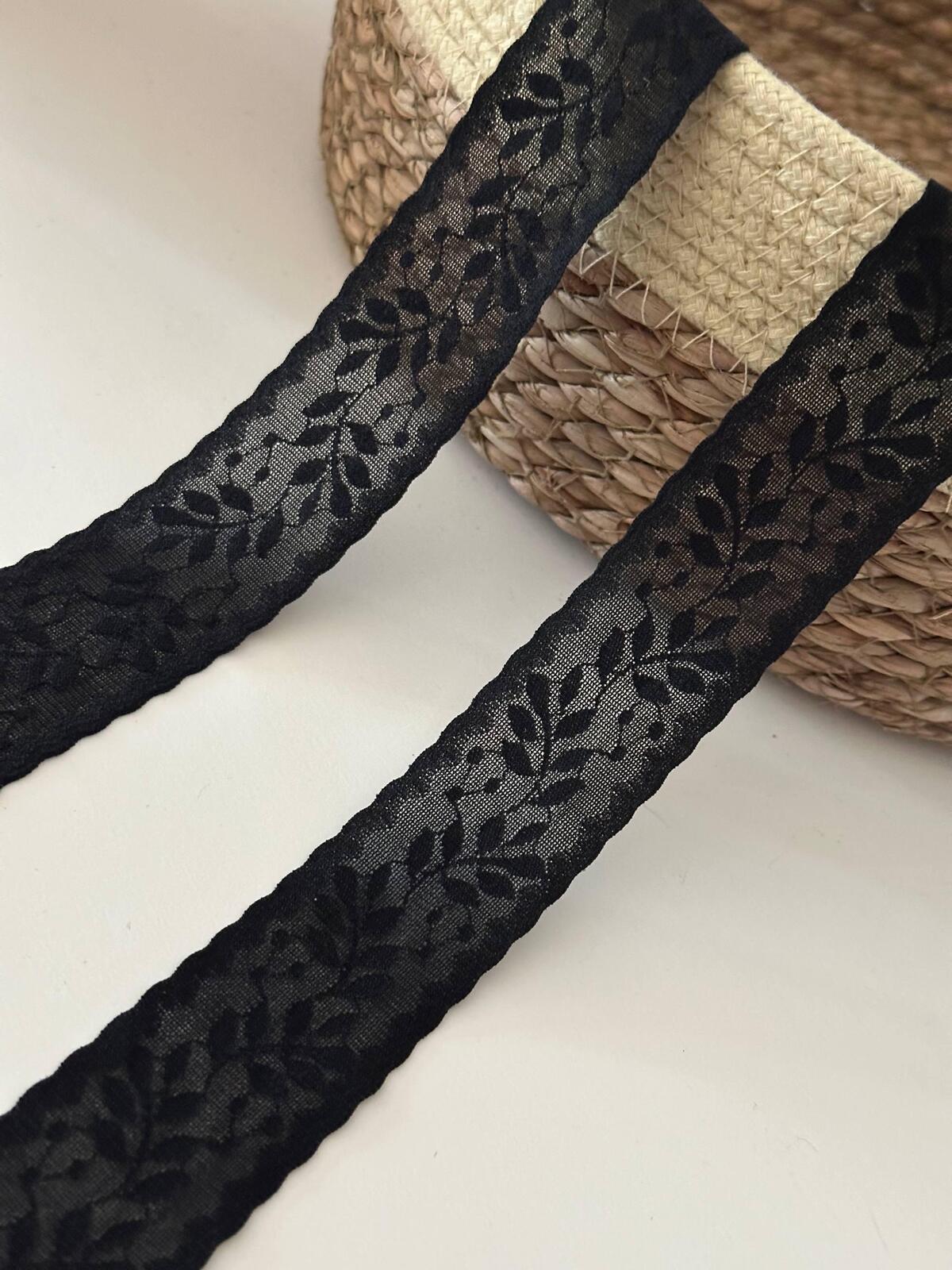 10Yds Stretch 1.3" Black Seamless Lingerie Lace Trim, Panties Sewing Wholesale