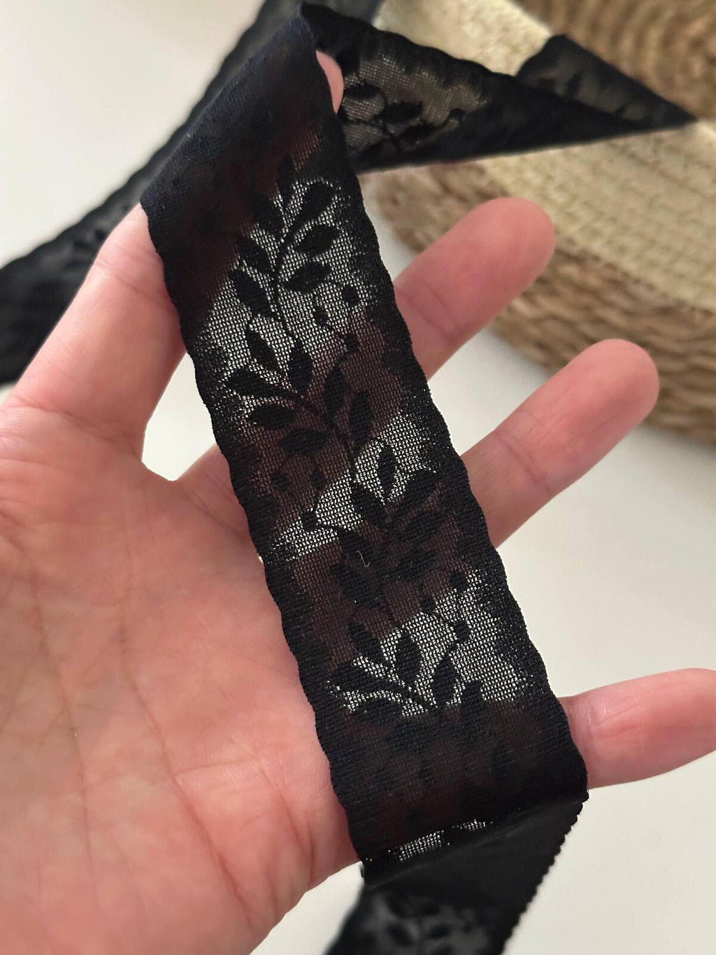 10Yds Stretch 1.3" Black Seamless Lingerie Lace Trim, Panties Sewing Wholesale