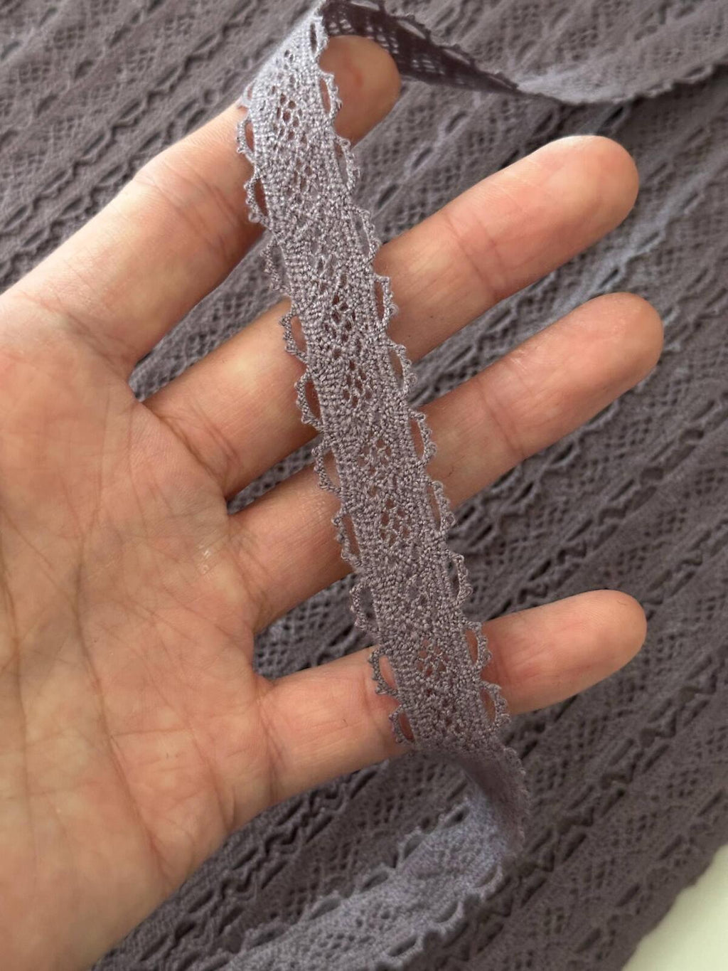 10Yds Non-Stretch 0.6" Mauve Purple Crochet Knit Lace Trim, Craft Wholesale
