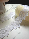 10yds White Floral Stretch Lace Trim, 2" Elastic Ribbon, Bulk Clearance Coquette Y2K Lace, Lingerie Lace, DIY Sewing, Retail Wholesale