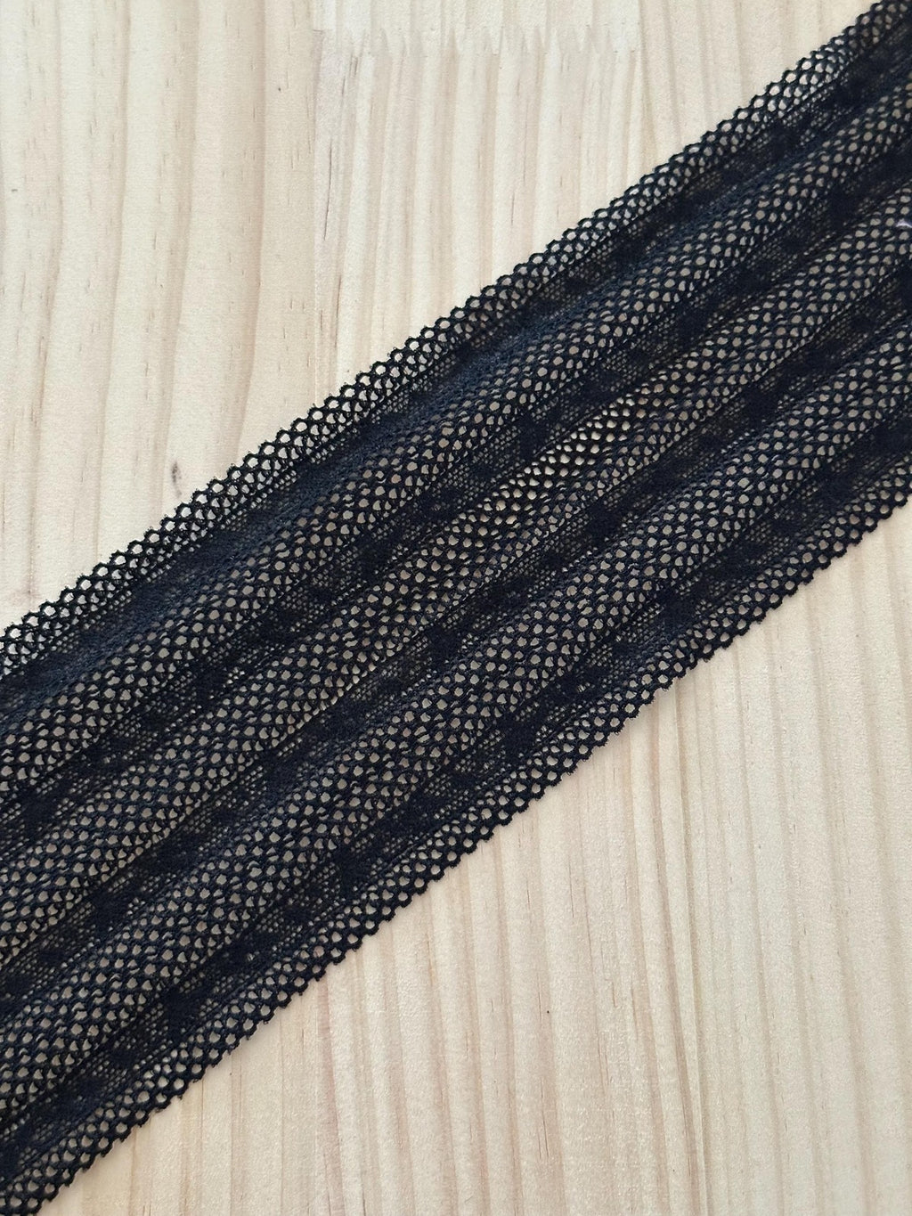 3Yds Stretch 3" Black Mesh Geometric Pattern Stretch Lace Trim, Wholesale