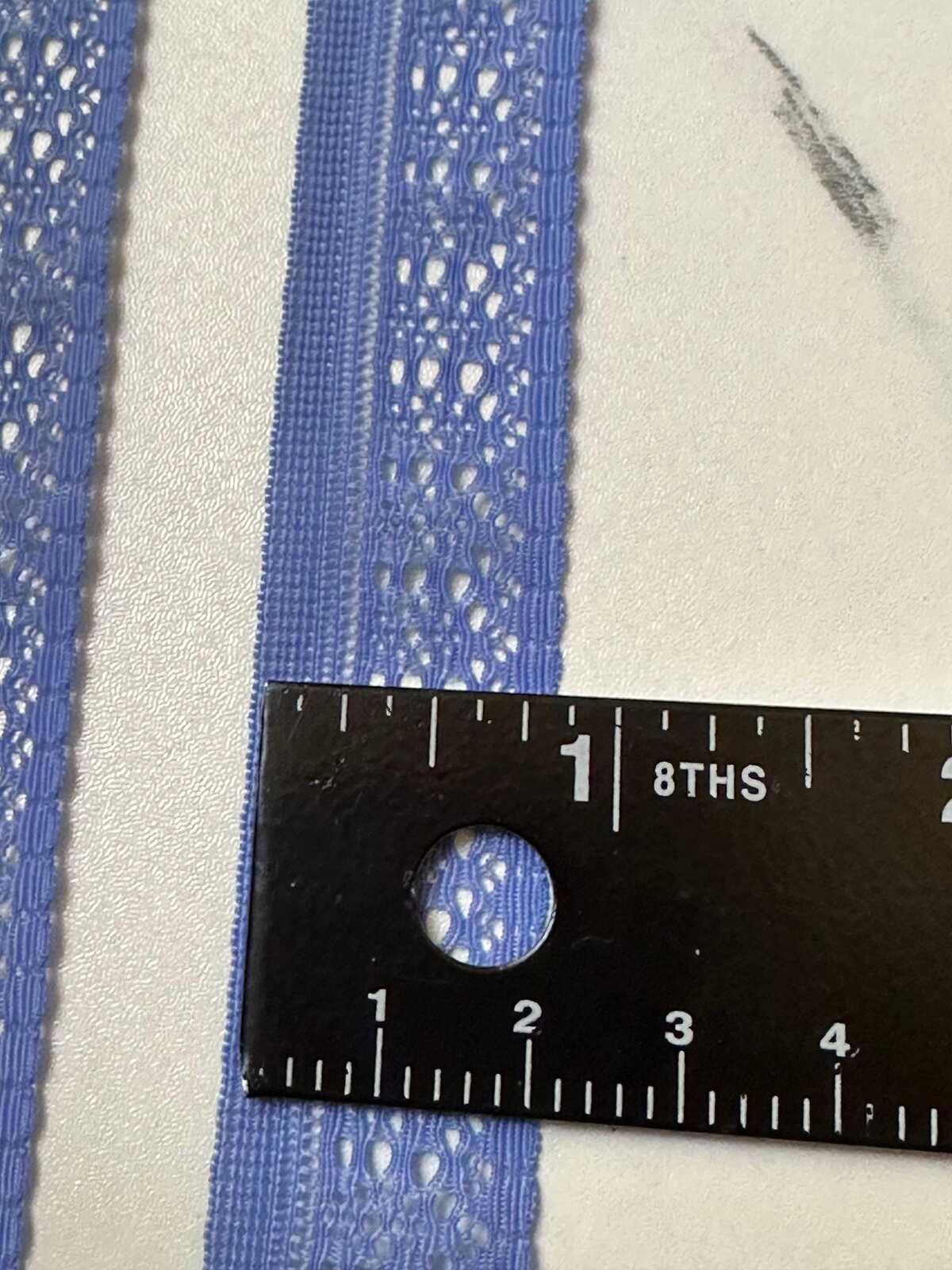 10yds Muted Cornflower Blue Ultra Soft Stretch Elastic Lace Trim by the Yard, Super Stretchy Ribbon for Baby Headband Lingerie, 0.8"