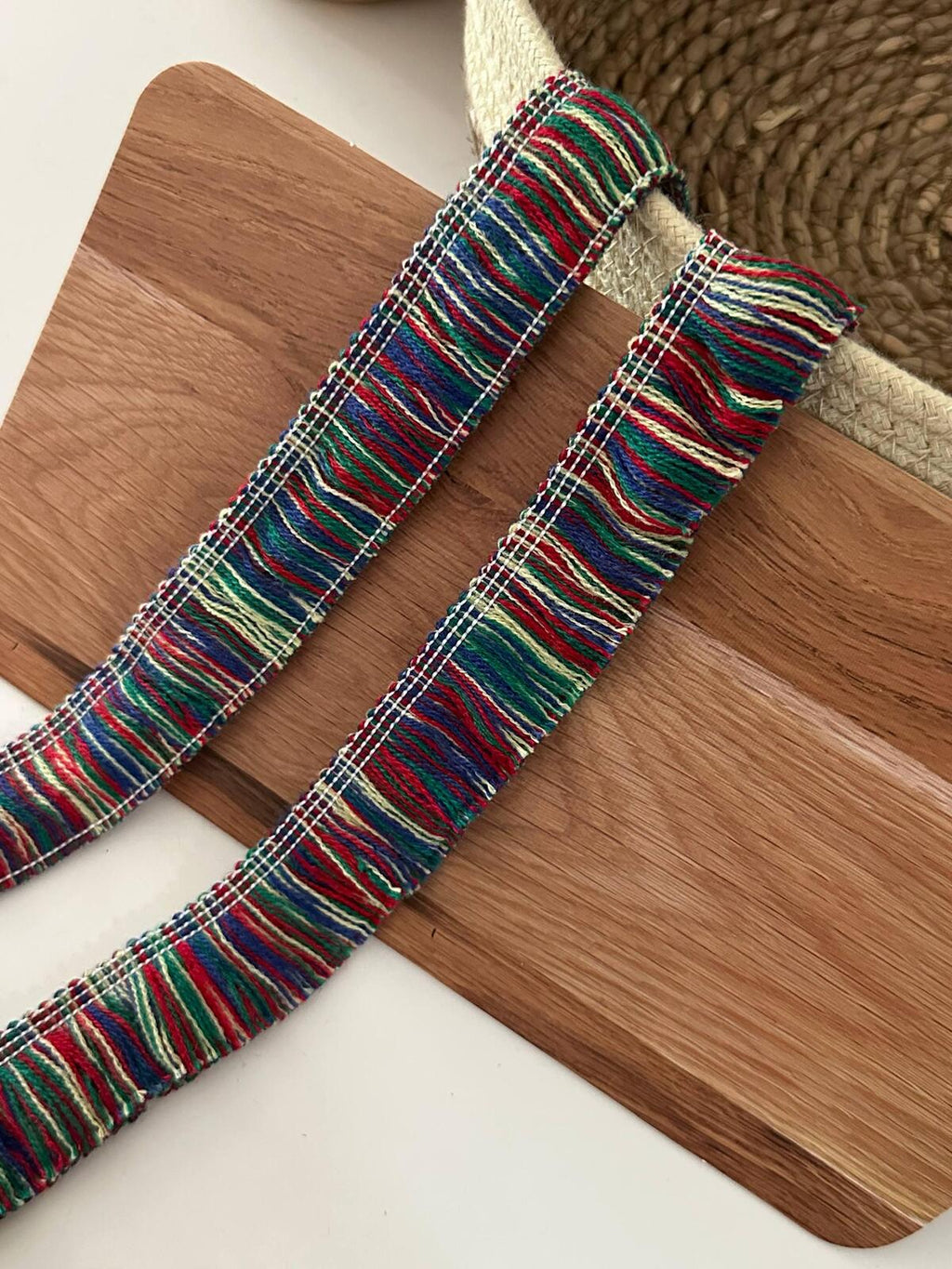 5Yds Non-Stretch 1.2" Wide Rainbow Yarn Tassel Fringe Trim, Bulk Clearance Boho Folk Lace, Garment Trim, DIY Sewing, Retail Wholesale