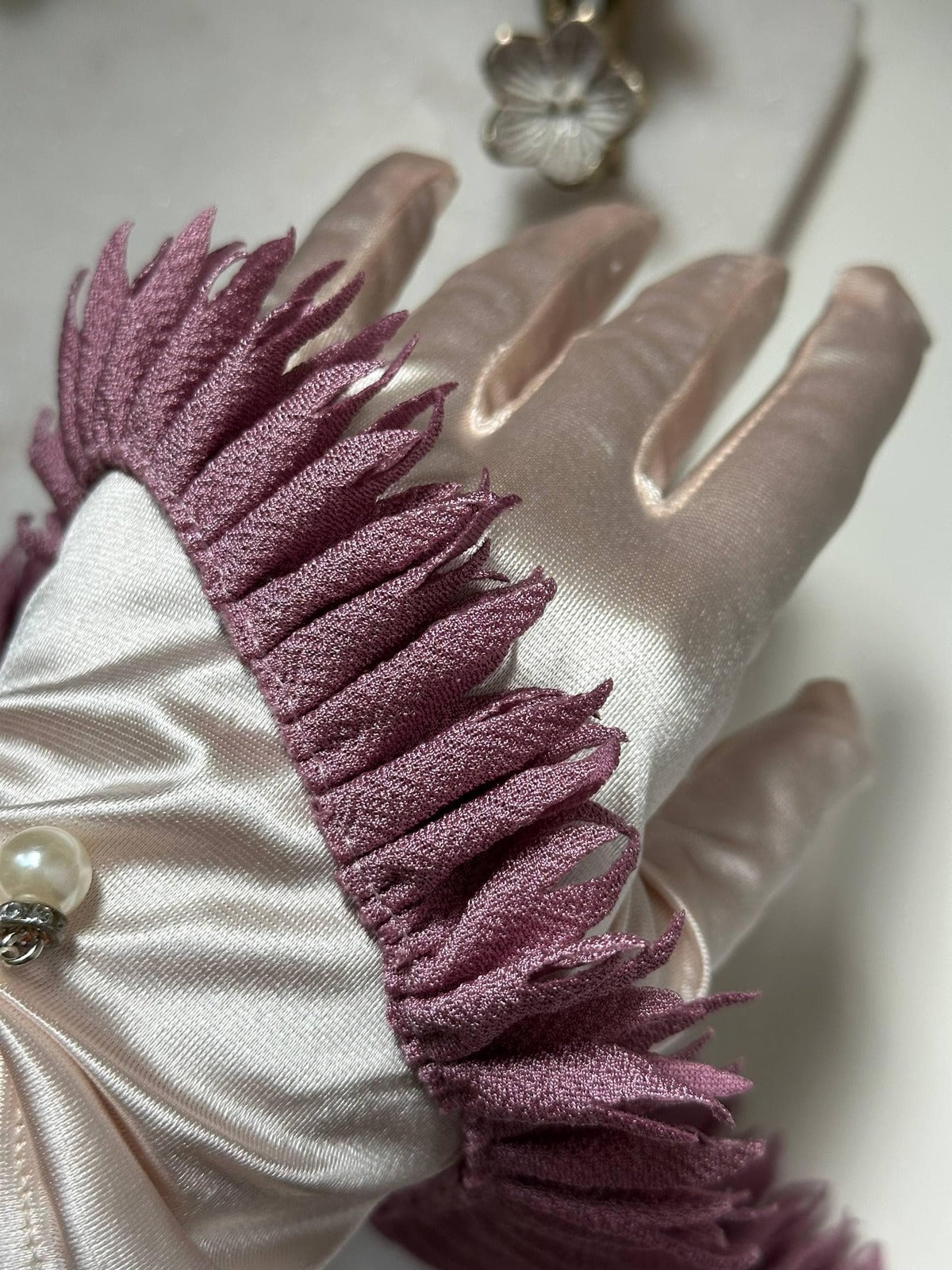 Dusty Mauve Pleated Fringe Trim by Yard, Pleated Ribbon, Soft Skin Friendly Coquette Craft Supply, 1", Retail Wholesale Bulk