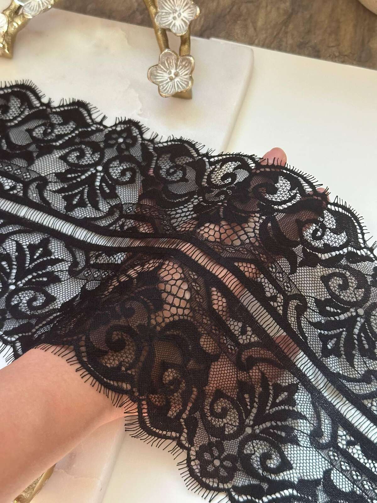Black Eyelash Lace Trim, 3 Yards per Piece 7" Non-Stretch Lace, Bulk Clearance Coquette Y2K Lace, DIY Sewing, Retail Wholesale