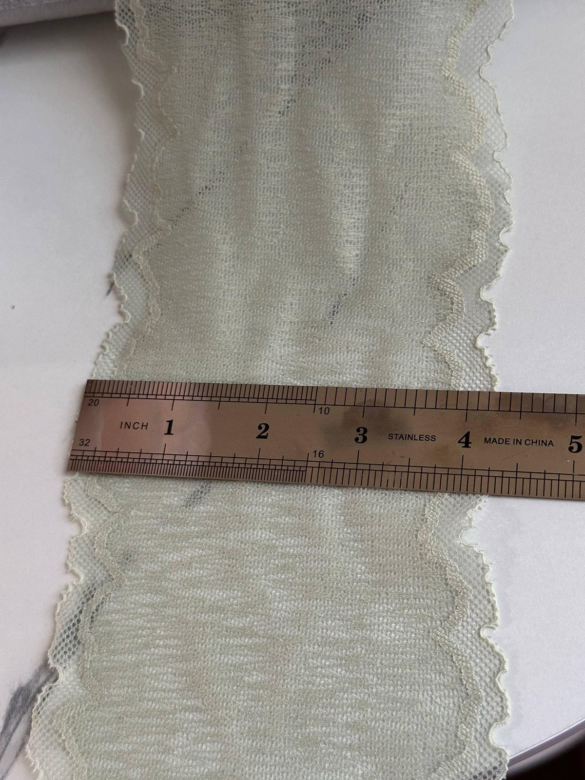 Sage Green Mesh Lace Trim, 4.2" Hair Bow Ribbon, Bulk Clearance Coquette Y2K Lace, Scrunchie Trim, DIY Sewing, Retail Wholesale