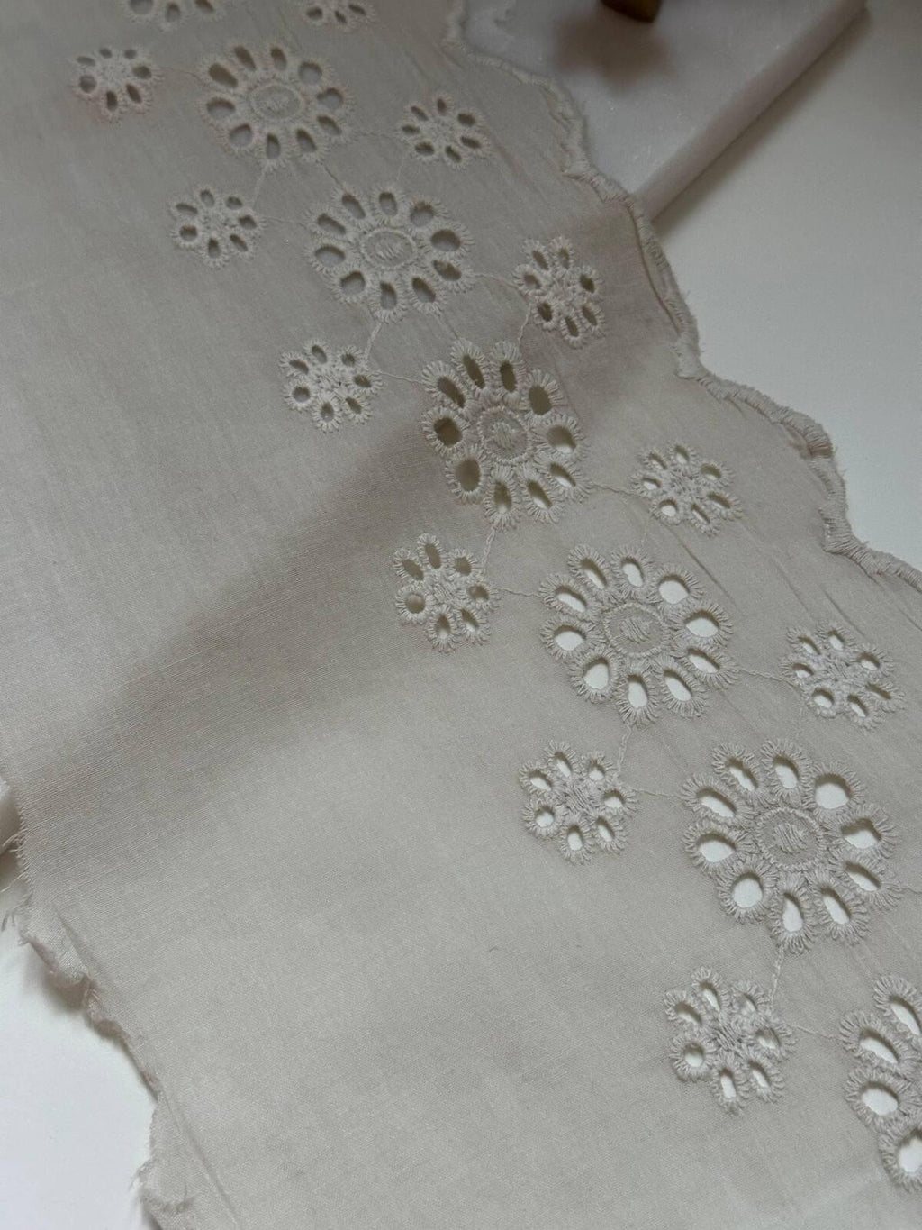 3Yds Non-Stretch 7" Wide Oatmeal Grey Cotton Lace Trim, Bulk Clearance Coquette Y2K Lace, Garment Trim, DIY Sewing, Retail Wholesale