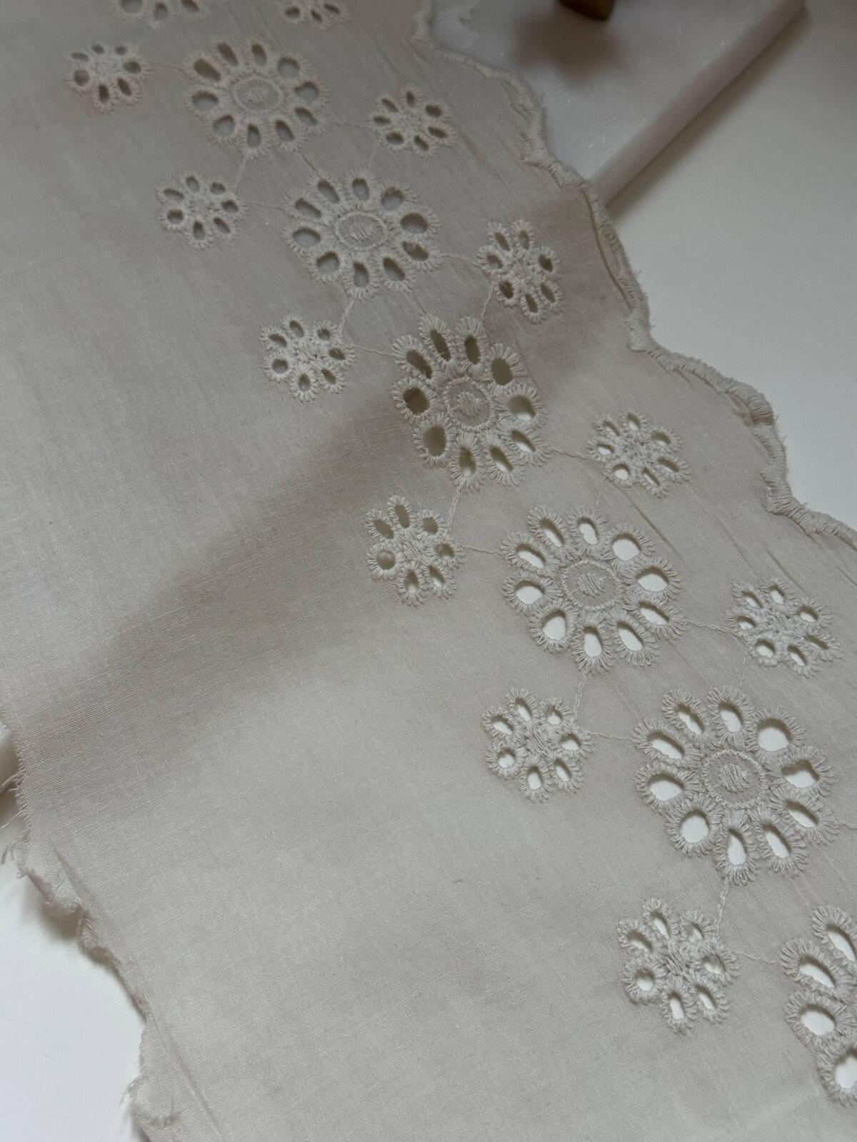 3Yds Non-Stretch 7" Wide Oatmeal Grey Cotton Lace Trim, Bulk Clearance Coquette Y2K Lace, Garment Trim, DIY Sewing, Retail Wholesale