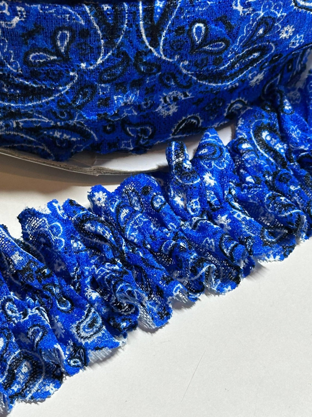 10yds 2" Royal Blue Stretch Elastic Lace Trim Soft Paisley Bandana Scalloped Edge Ribbon for Lingerie Crafts Sewing Retail Wholesale