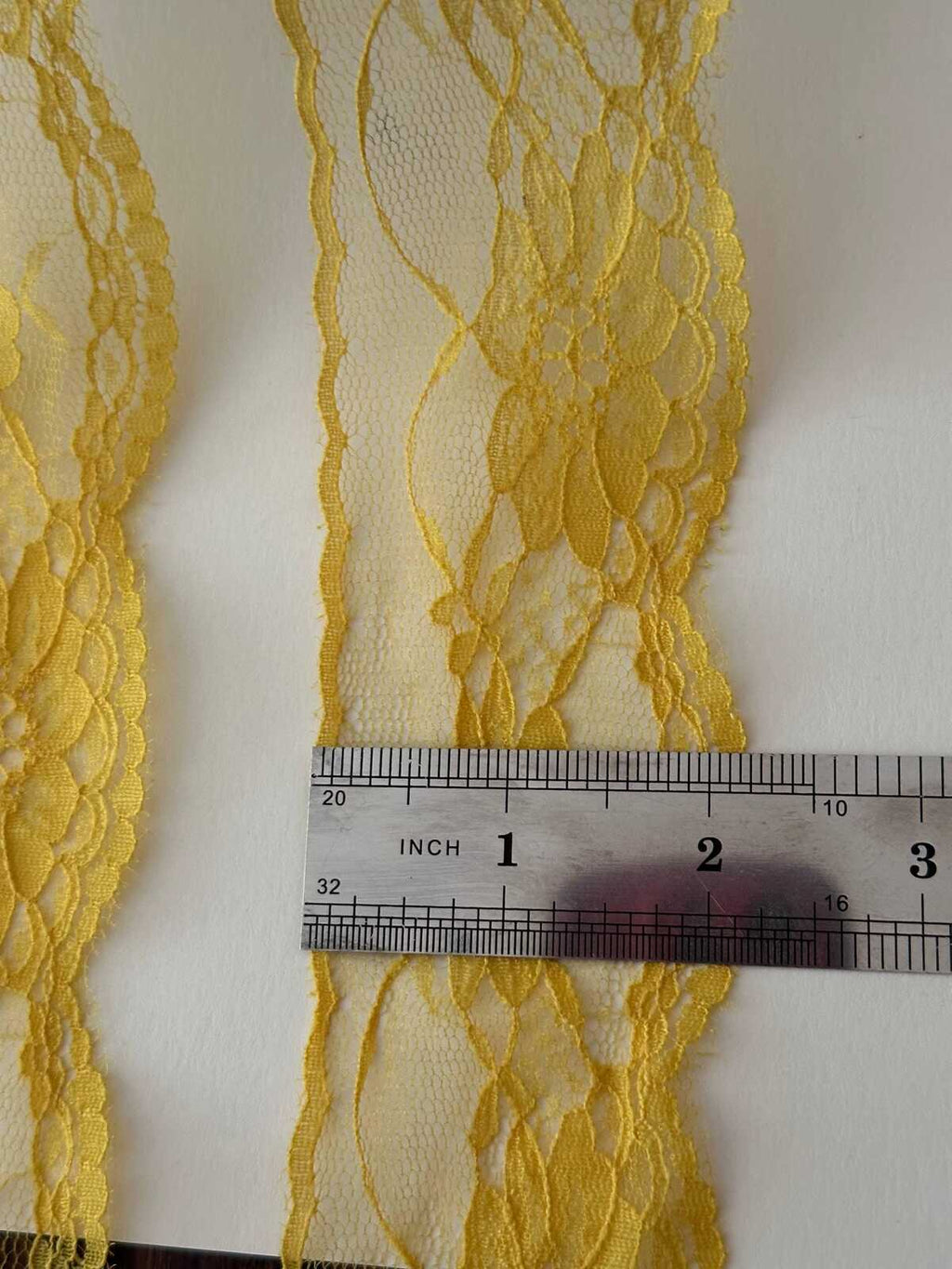 10yds Yellow Floral Non-Stretch Lace Trim, 2.1" Soft Ribbon, Bulk Clearance Coquette Y2K Lace, Garment Trim, DIY Sewing, Retail Wholesale