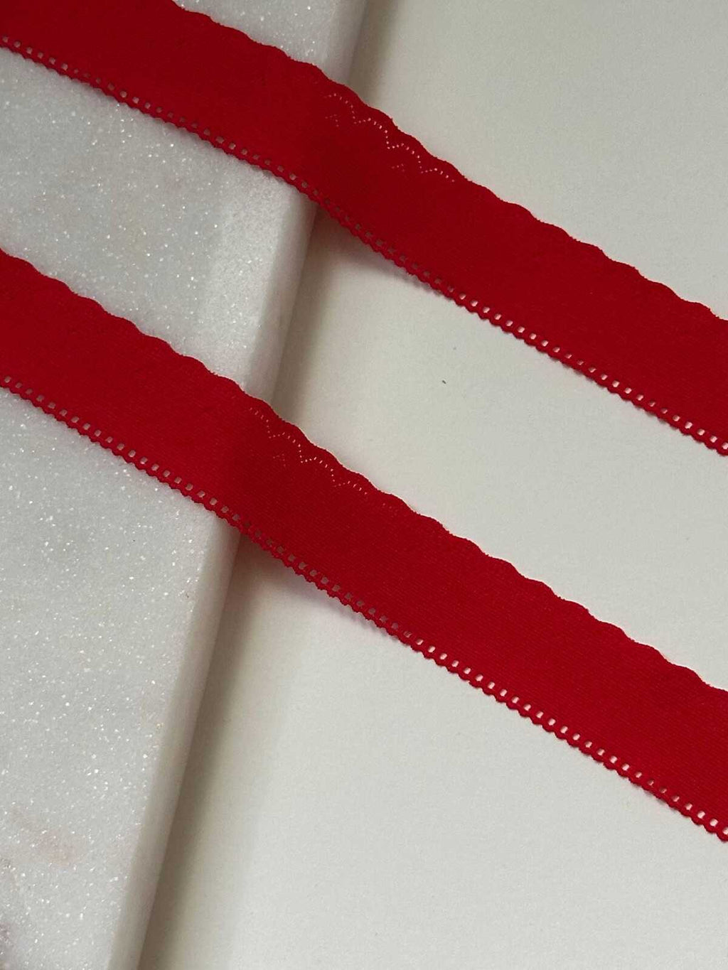 10 yds Red Lingerie Elastic Trim by Yard, 0.75" Ultra Soft Stretch Ribbon, Crimson Picot Edge, Coquette Craft Supply, DIY Sewing, Wholesale