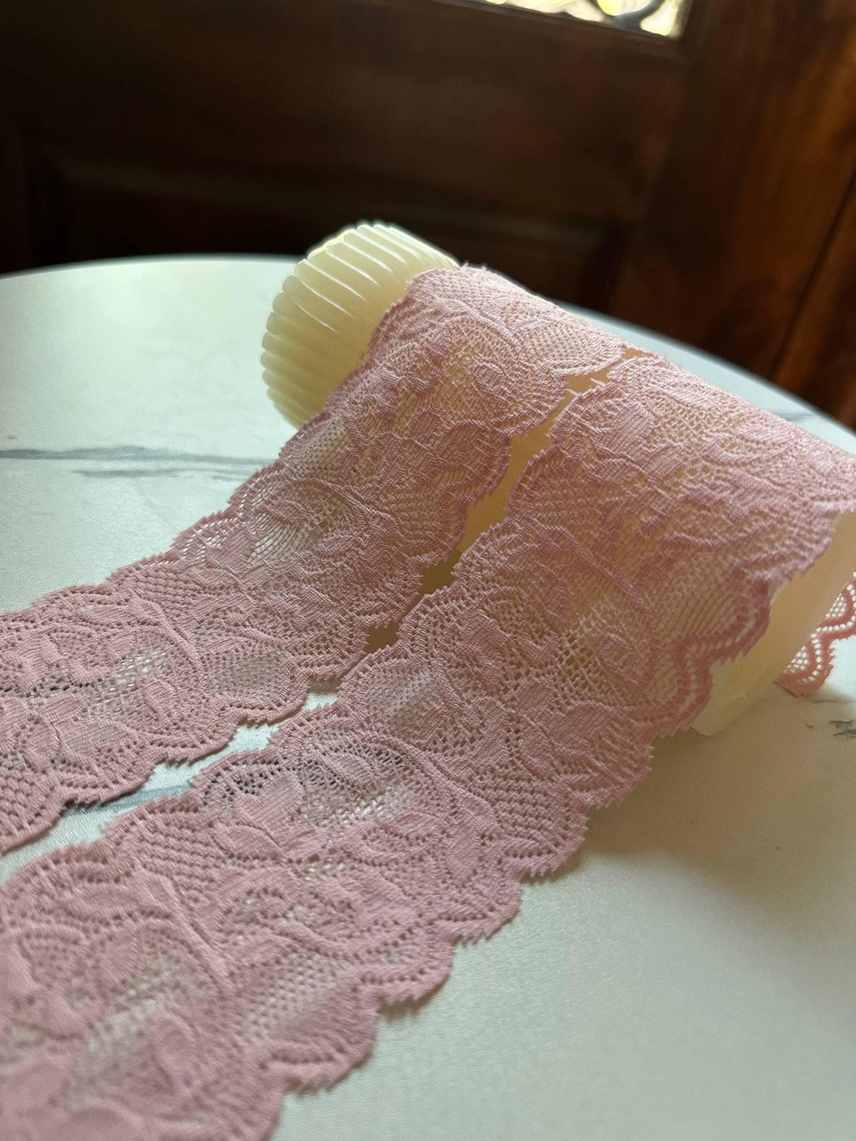 10yds  Light Baby Floral Stretch Elastic Lace Trim Symmetrical Double Scalloped Galloon Ribbon for Lingerie Crafts Sewing, 2"  Wholesale