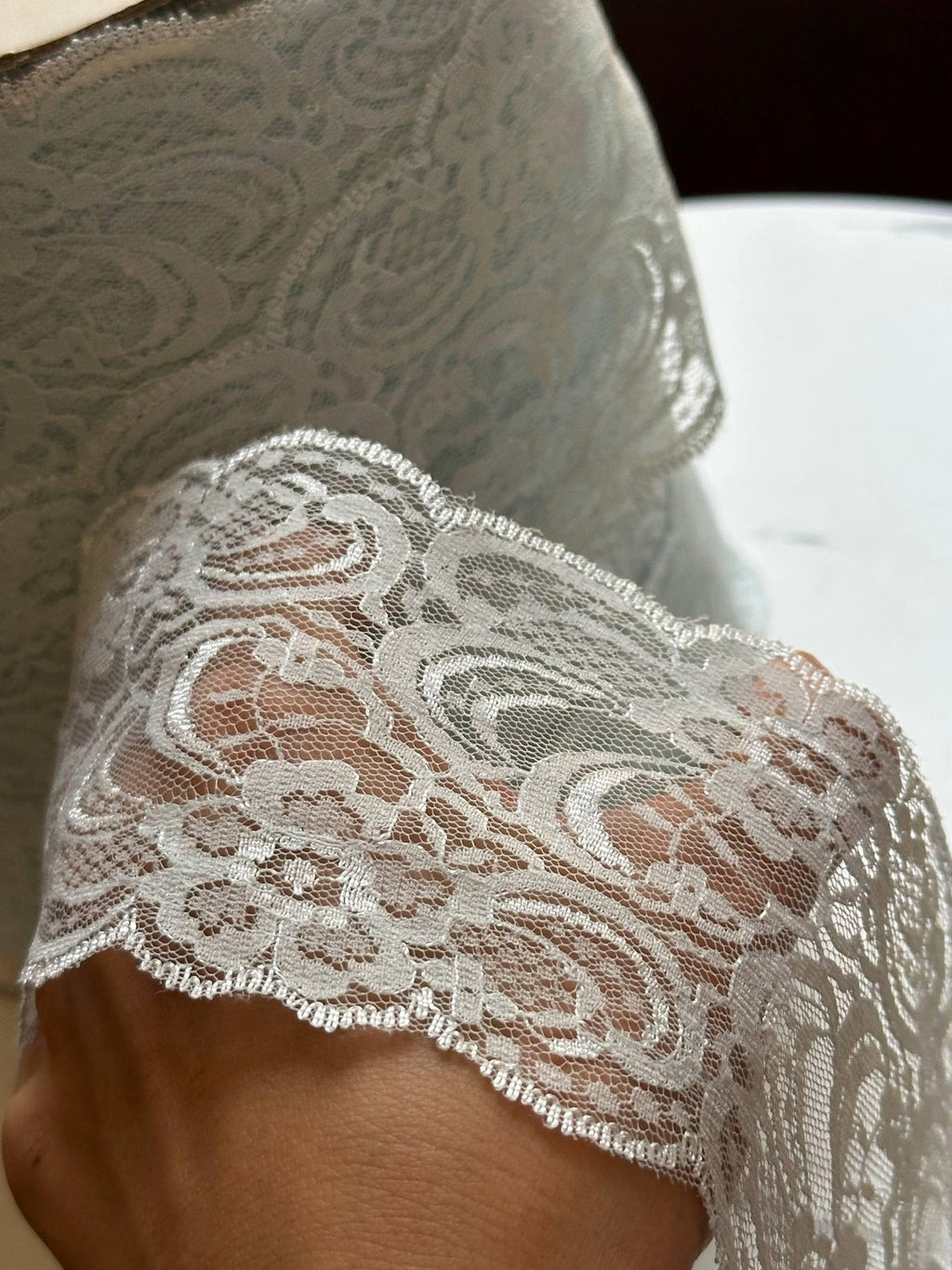 10yds Pale Ice Blue Floral Non Stretch Rigid Lace Trim by the Yard, Wide Scalloped Galloon Ribbon for Bridal Crafts, 3" Retail Wholesale