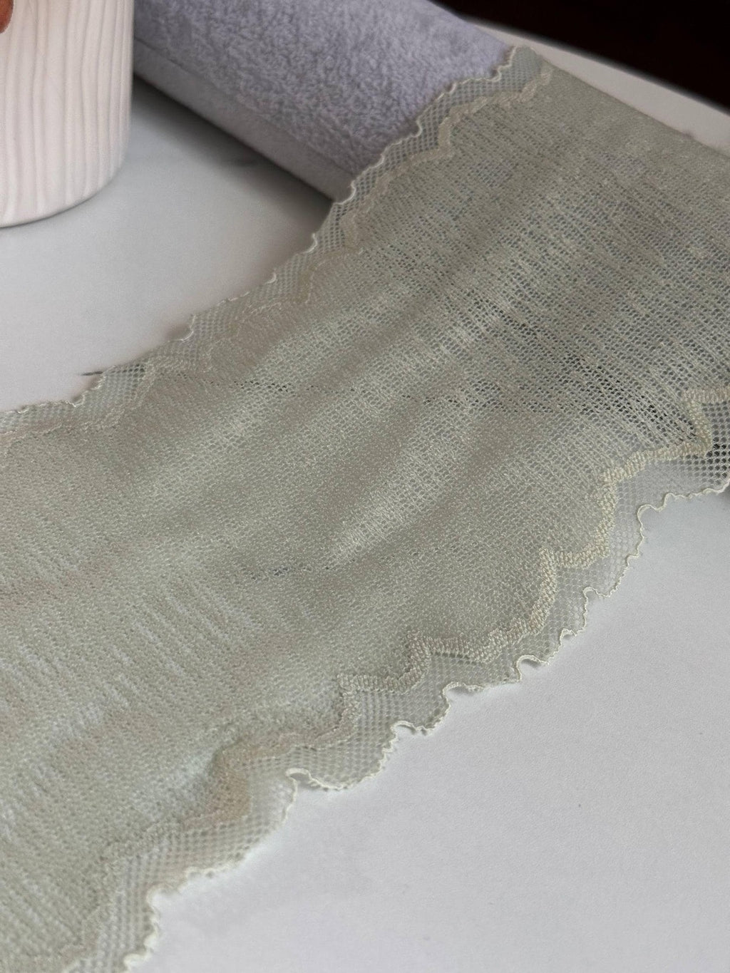 Sage Green Mesh Lace Trim, 4.2" Hair Bow Ribbon, Bulk Clearance Coquette Y2K Lace, Scrunchie Trim, DIY Sewing, Retail Wholesale
