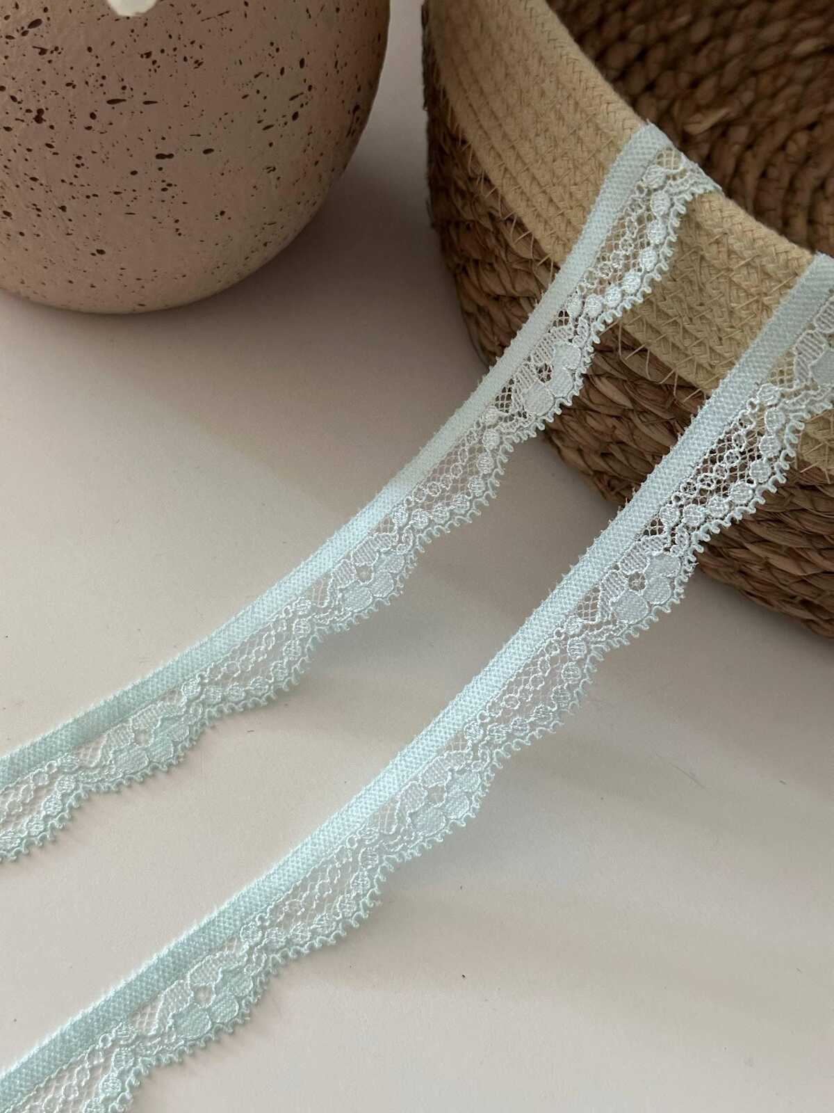 10Yd Stretch 0.6" Light Ice Blue Shell Scallop Lace Trim, Craft Sewing Wholesale