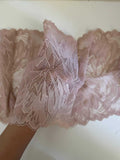 8.65" Dusty Pink Stretch Lace Trim Wide Nude Blush Floral Elastic Galloon Scalloped Edge Lace for Lingerie Garment Sewing Crafts