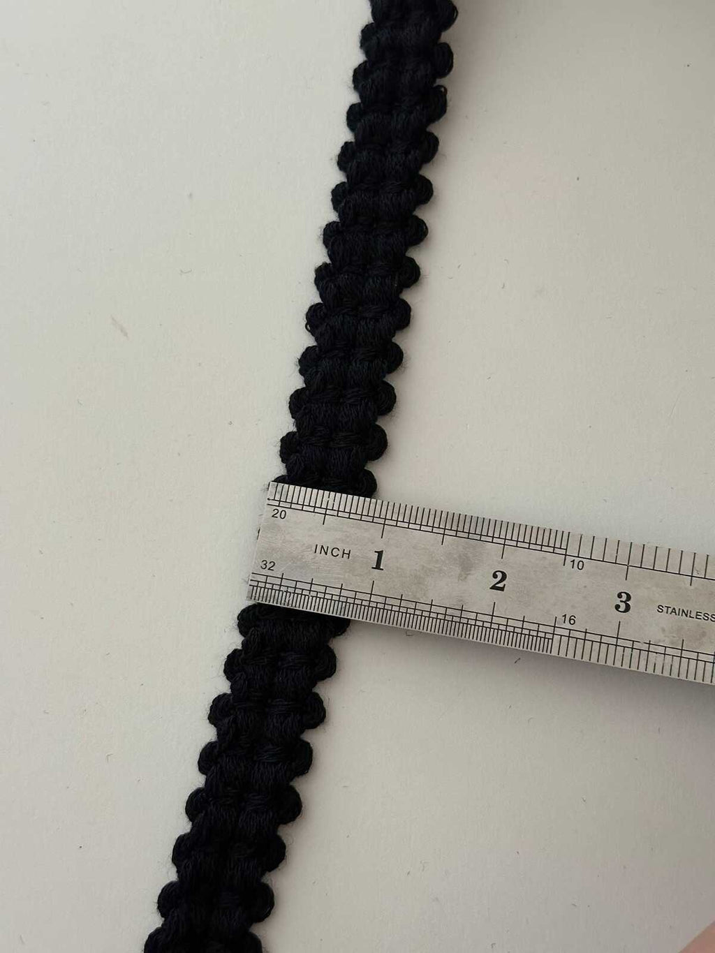 5Yds Non-Stretch 0.8" Black Braided Wool Yarn Braid Trim, DIY Craft Wholesale