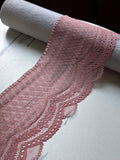 Dusty Rose Mesh Lace Trim, 4" Chevron Stretch, Bulk Clearance Coquette Y2K Lace, Lingerie Lace, DIY Sewing, Retail Wholesale