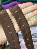 5Yds Brown Hook and Eye Tape Ribbon, Corset Dress Fastener Sewing Wholesale