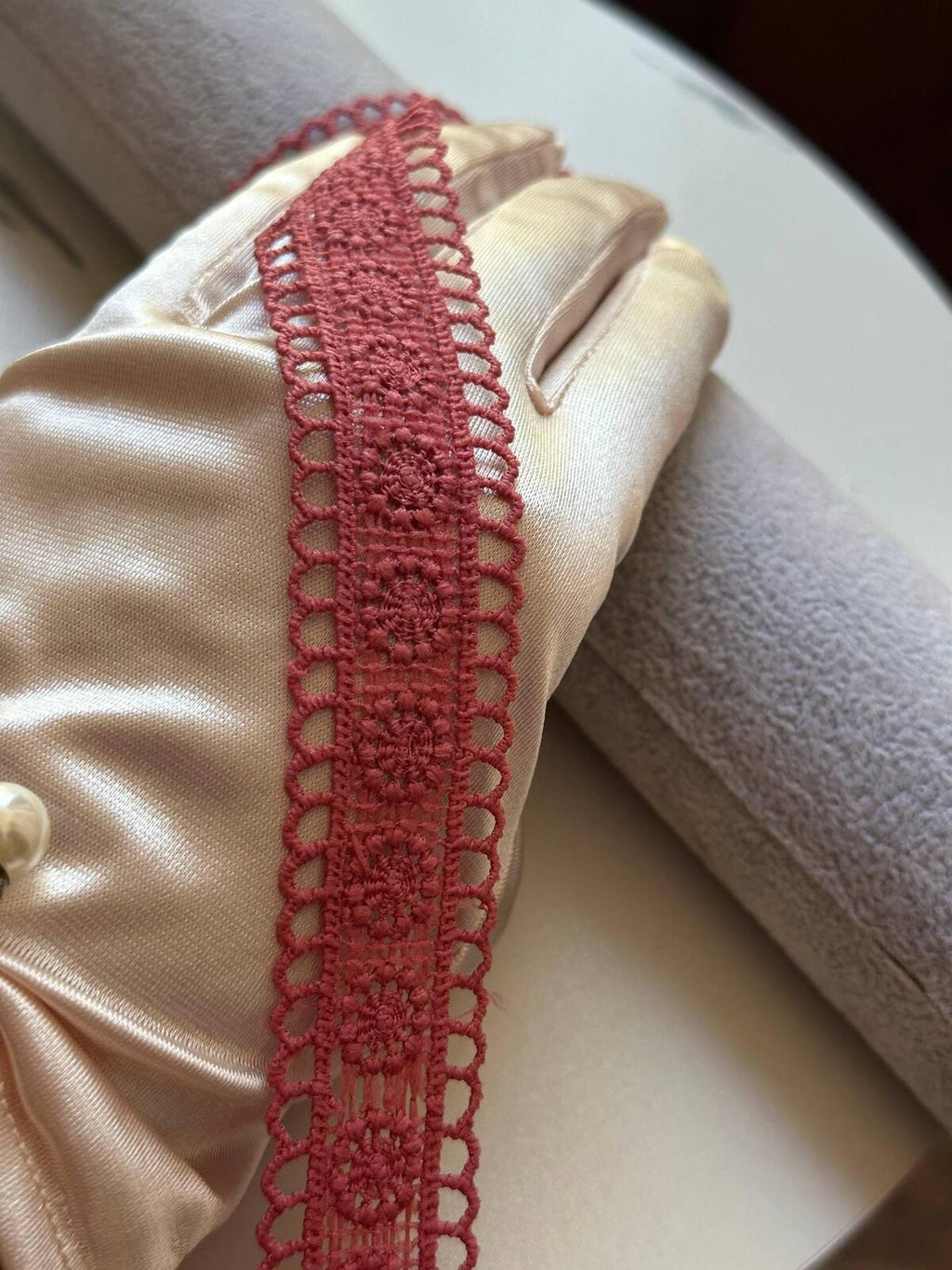 Rose Pink Guipure Water Soluble Lace Trim, Openwork Crochet Ribbon, Coquette Craft Supply, 1", Retail Wholesale Bulk