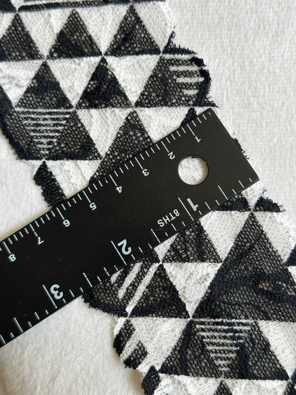 10yds 2.25" Black White Geometric Lace Trim Floral Mesh Ribbon by the Yard for Lingerie Underwear Doll Clothes Goth Punk Sewing Crafting DIY