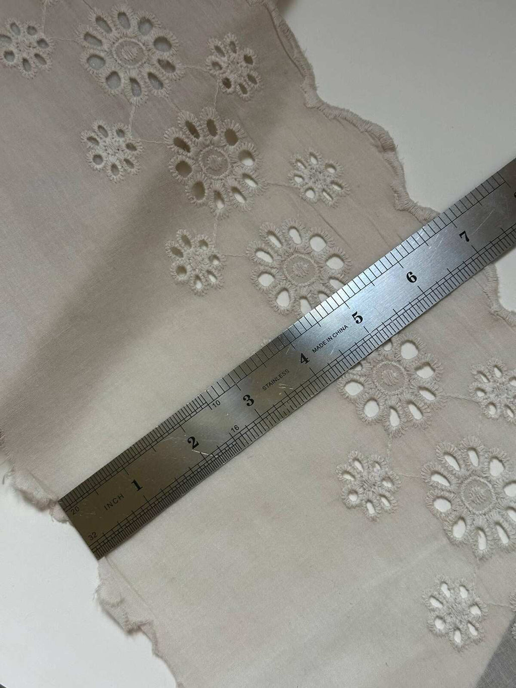 3Yds Non-Stretch 7" Wide Oatmeal Grey Cotton Lace Trim, Bulk Clearance Coquette Y2K Lace, Garment Trim, DIY Sewing, Retail Wholesale