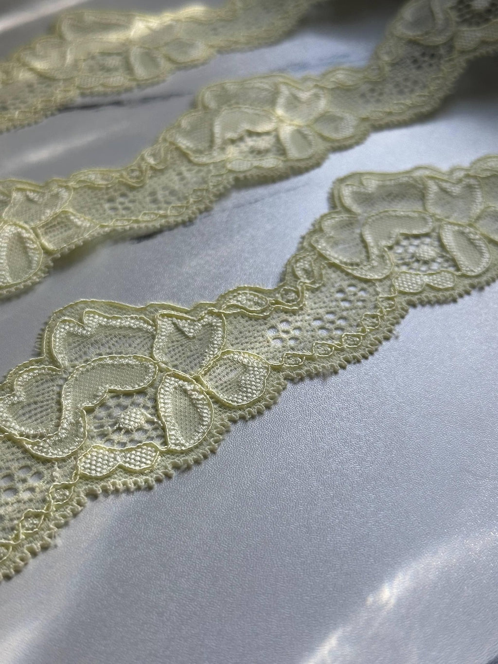 5yds Butter Yellow Floral Lace Trim, 1.75" Stretch Ribbon, Bulk Clearance Coquette Y2K Lace, Lingerie Lace, DIY Sewing, Retail Wholesale