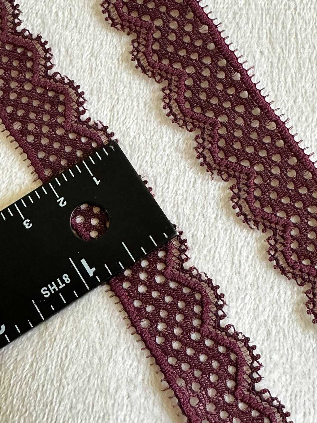 10yds  0.75" Burgundy Stretch Elastic Lace Trim Dainty Scalloped Edge Wine Ribbon for Lingerie  Crafts Sewing Retail Wholesale