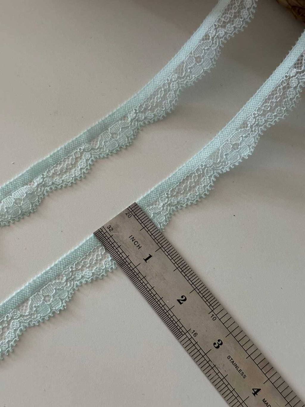 10Yd Stretch 0.6" Light Ice Blue Shell Scallop Lace Trim, Craft Sewing Wholesale
