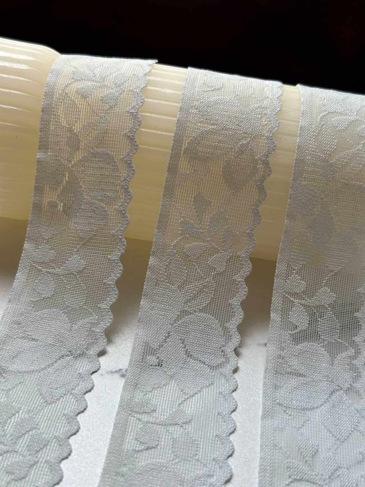 Pale Sage Green Ultra Soft High Stretch Elastic Lace Trim Invisible Seamless Scalloped Edge Underwear Ribbon for Lingerie Crafts, 1.25"