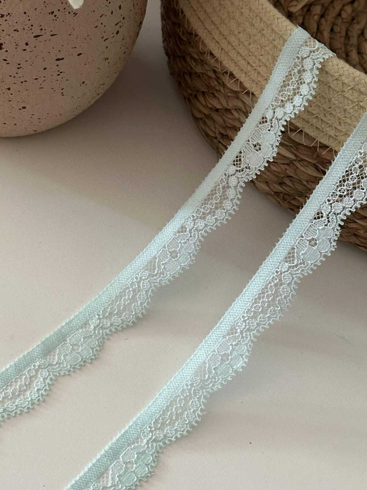 10Yd Stretch 0.6" Light Ice Blue Shell Scallop Lace Trim, Craft Sewing Wholesale