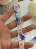 15Yds Stretch 0.7" Rainbow Eyelash Scalloped Stretch Lace Wholesale