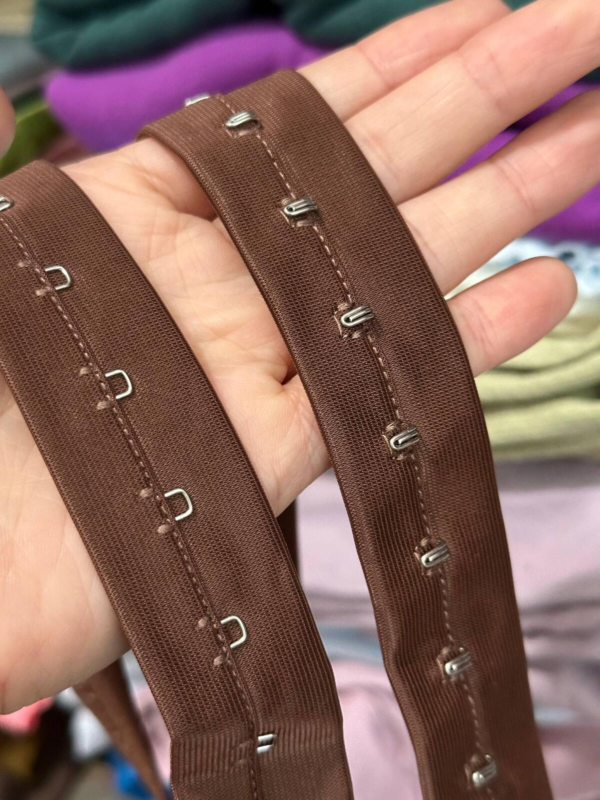 5Yds Brown Hook and Eye Tape Ribbon, Corset Dress Fastener Sewing Wholesale